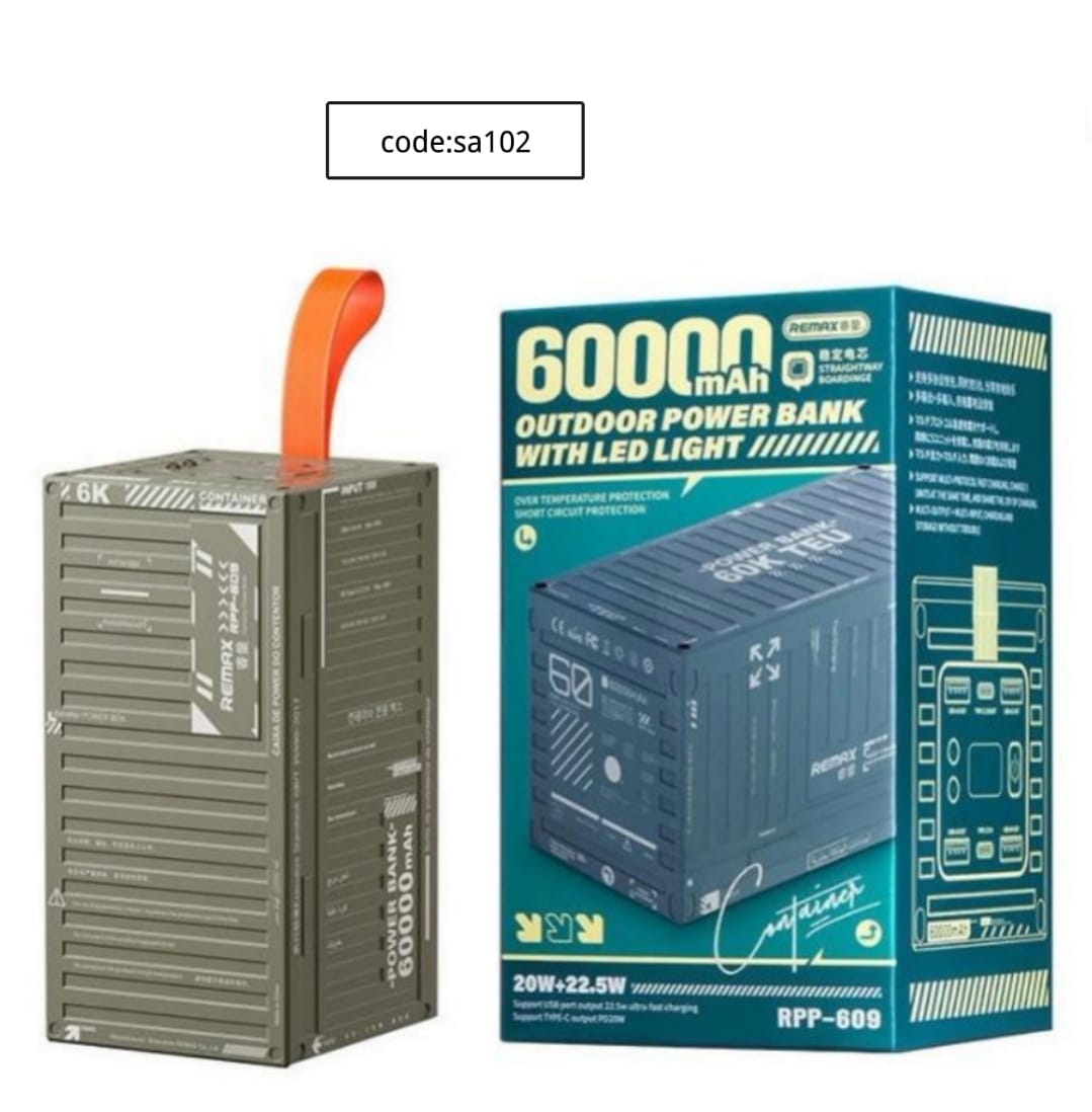 Remax RPP-609 Container Series — 60,000 mAh Power Bank code sa 102