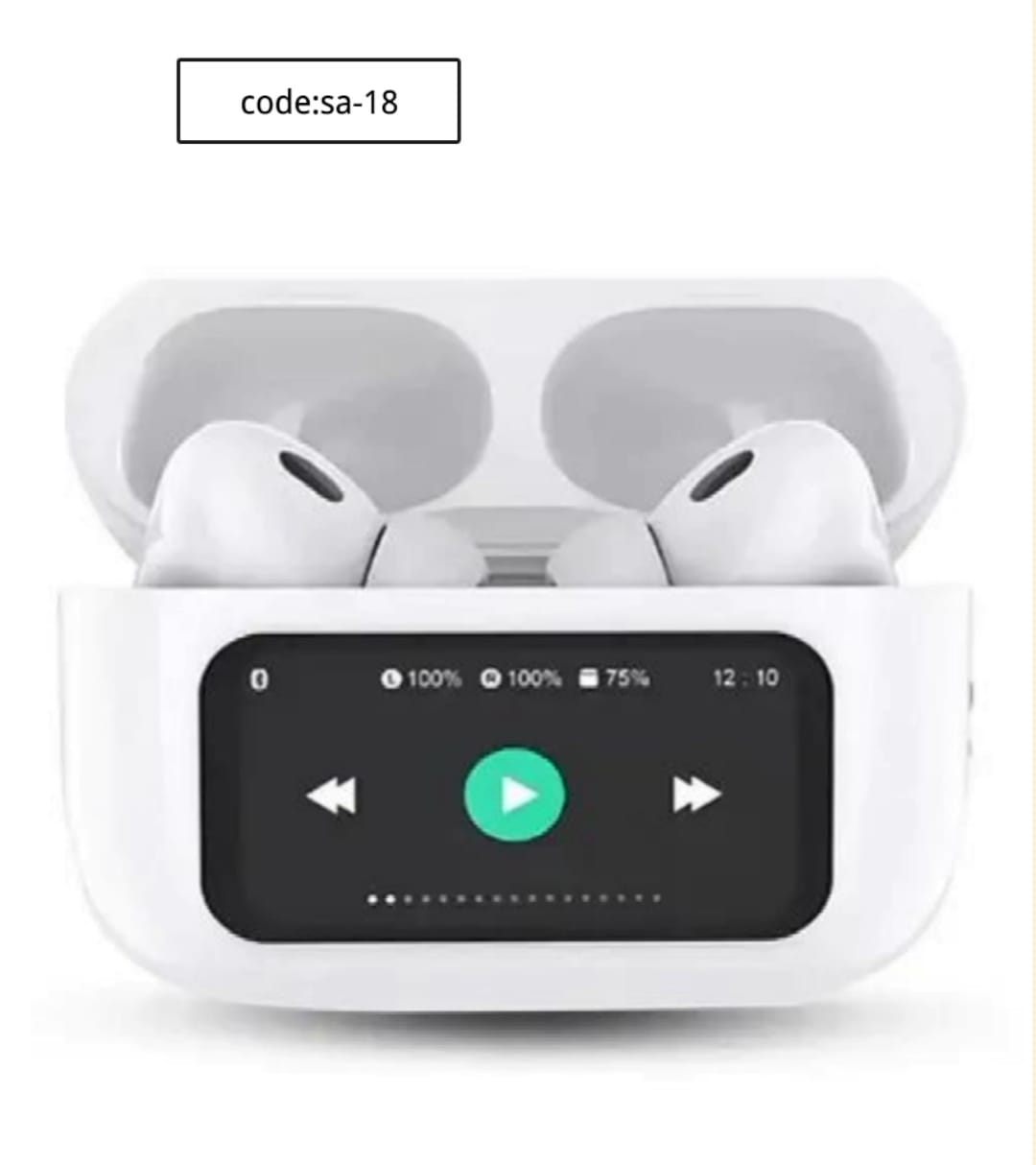 A9 Pro White Earbuds code Sa 18