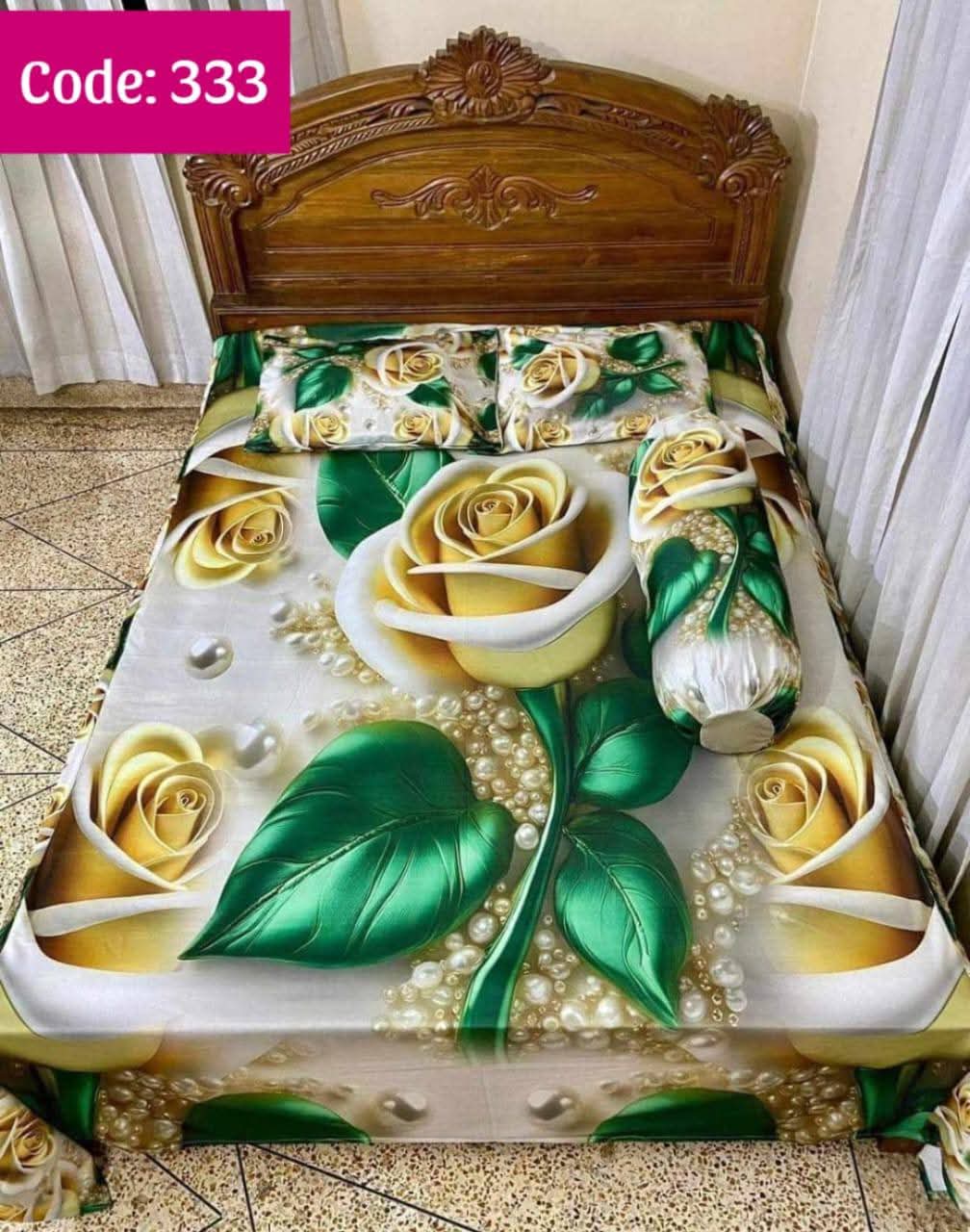 Primium 3D Bedsheet Four Piece Set code 333