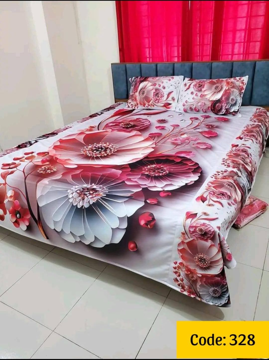 Primium 3D Bedsheet Four Piece Set code 328