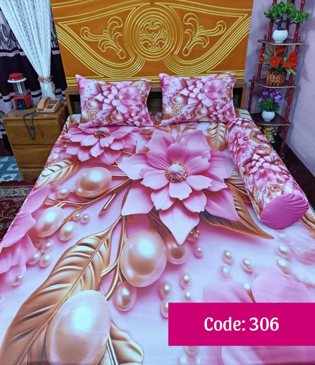 Primium 3D Bedsheet Four Piece Set code 306