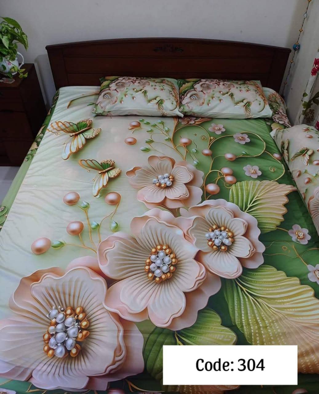 Primium 3D Bedsheet Four Piece Set code 304