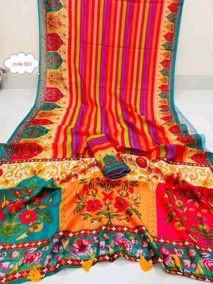 Exclusive Digital print saree code 563