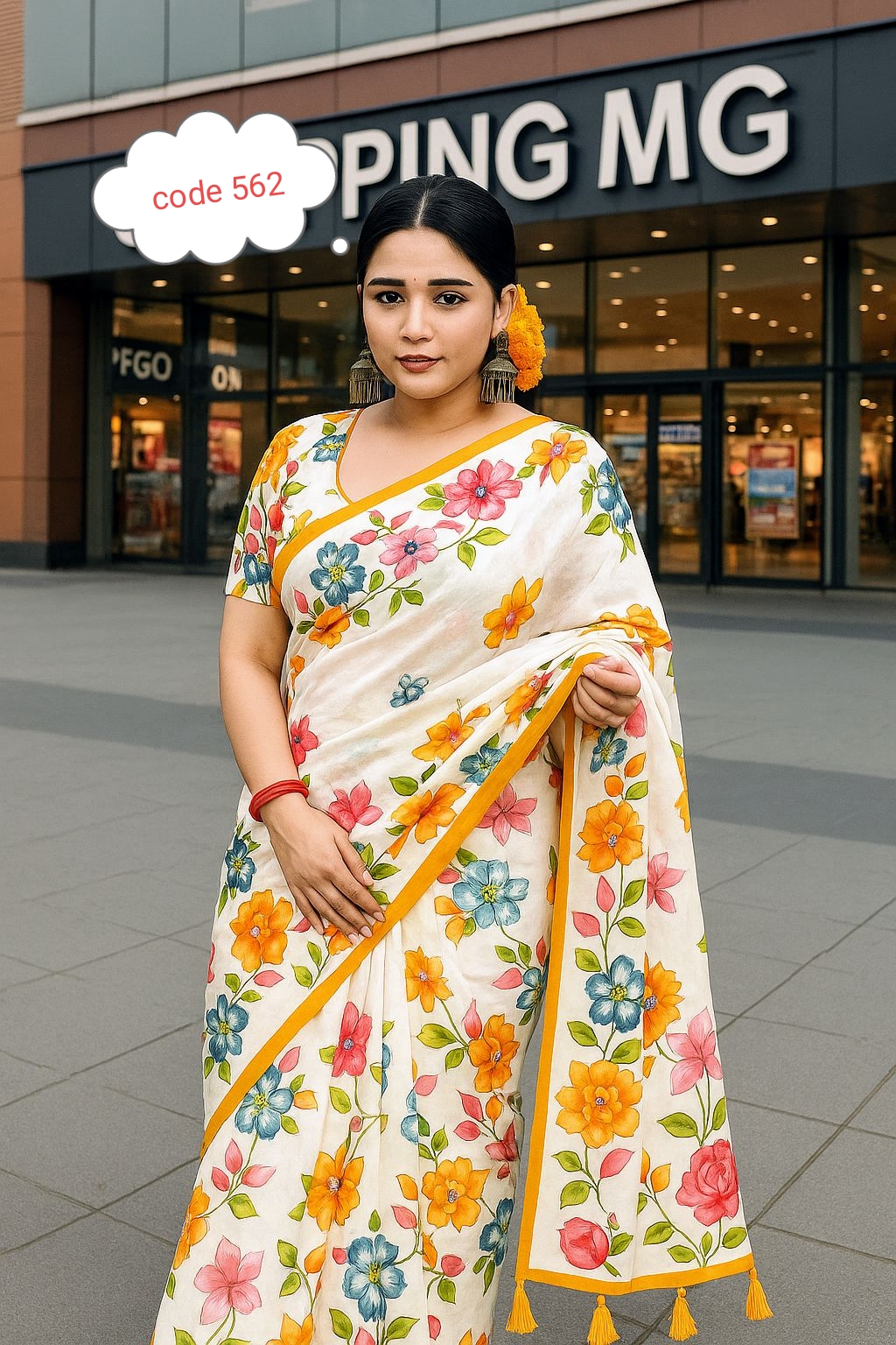 Exclusive Digital print saree code 562