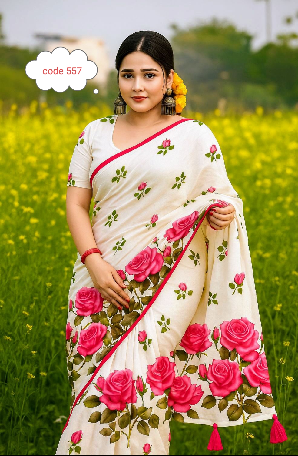 Exclusive Digital print saree code 557
