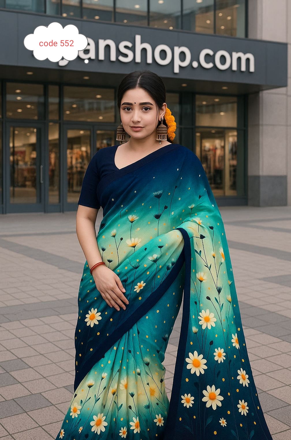 Exclusive Digital print saree code 552