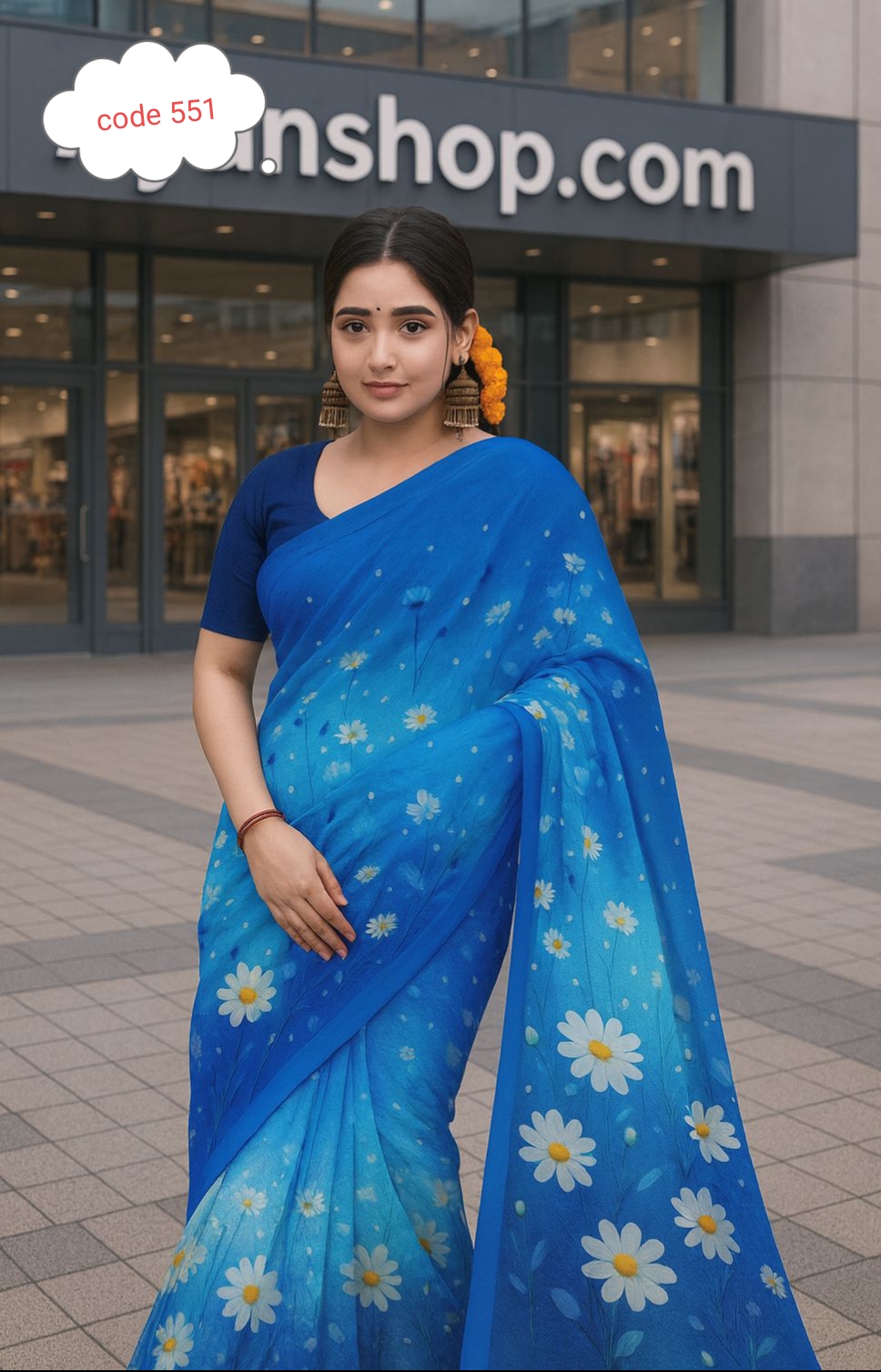 Exclusive Digital print saree code 551