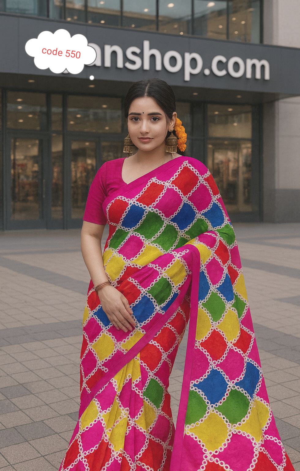 Exclusive Digital print saree code 550