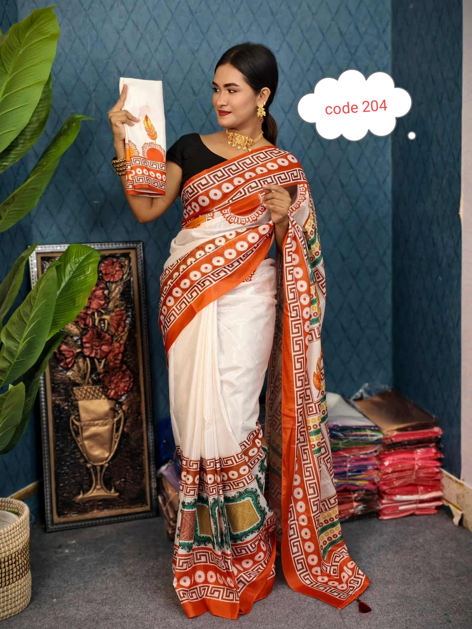 Exclusive Digital Topator silk saree code 204