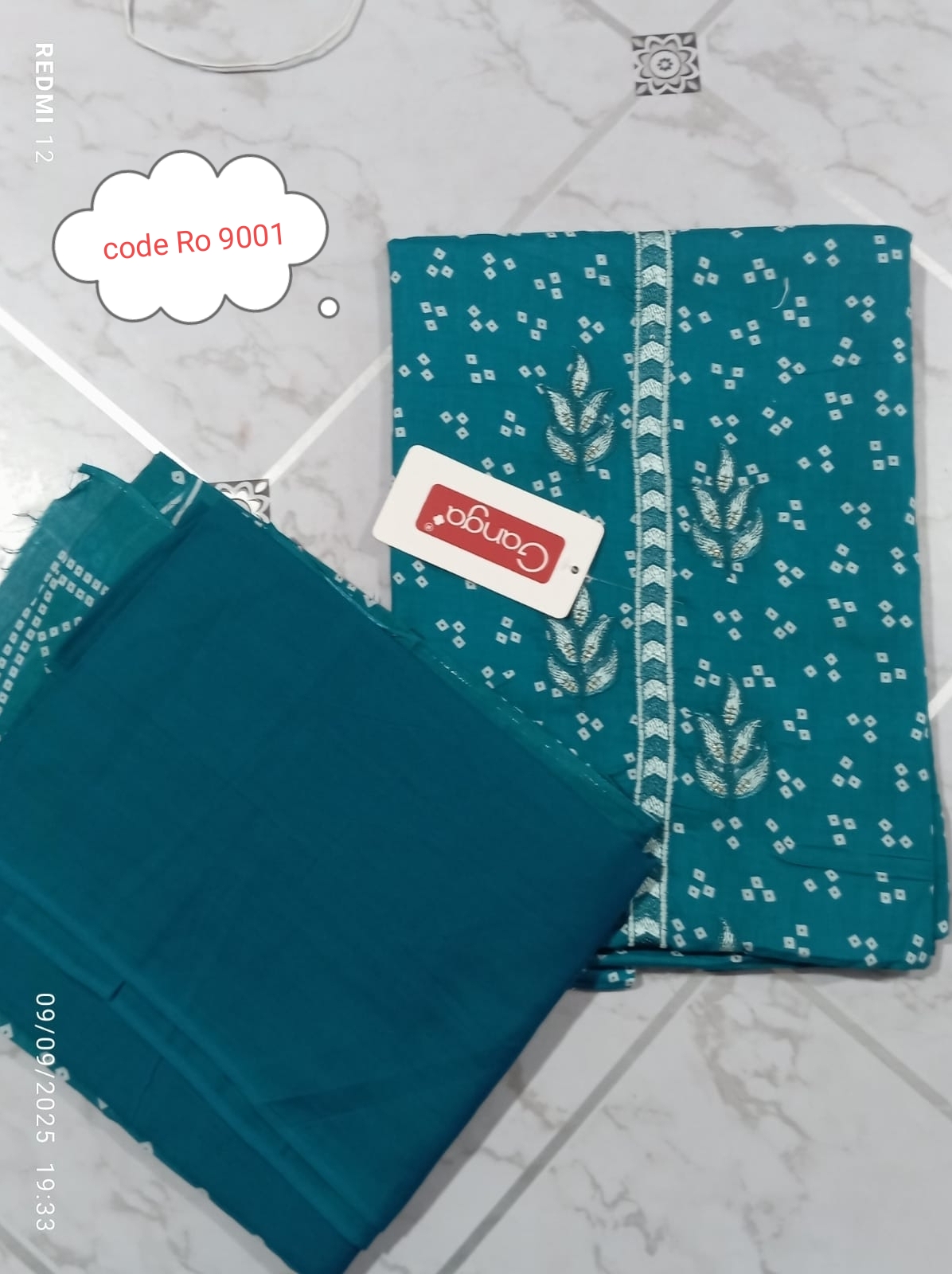 Indian gonga three piece with embroidery work code Ro 9001