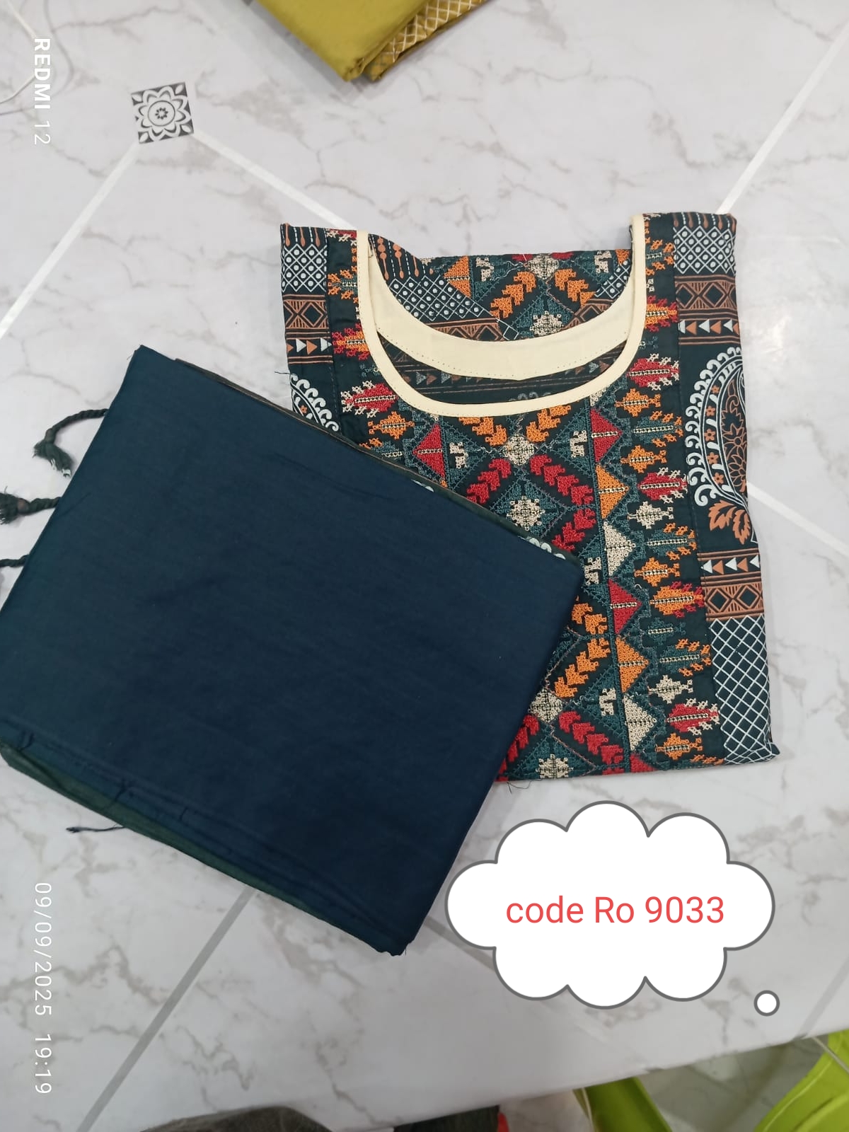 Aarong pure cotton with embroidery secuince work code RO 9033