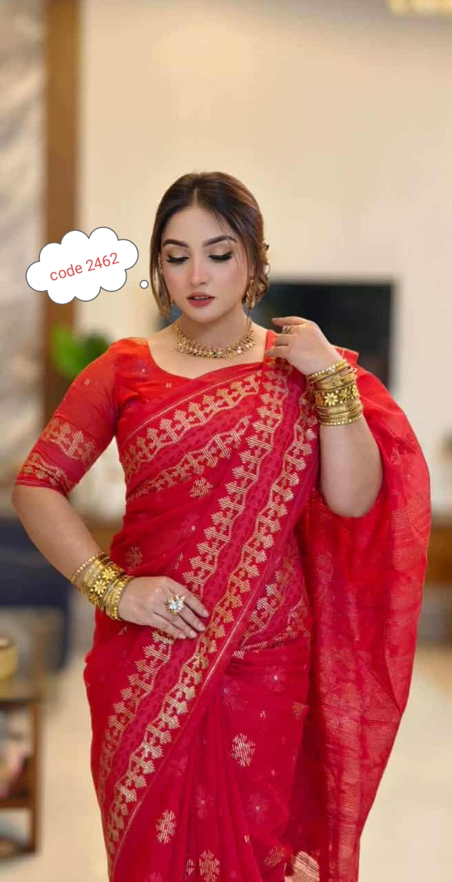 Original screen print saree code 2462