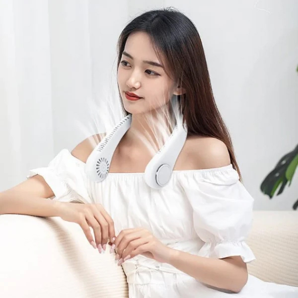 Portable Vaneless Hanging USB Rechargeable Neck Fan Coolfan