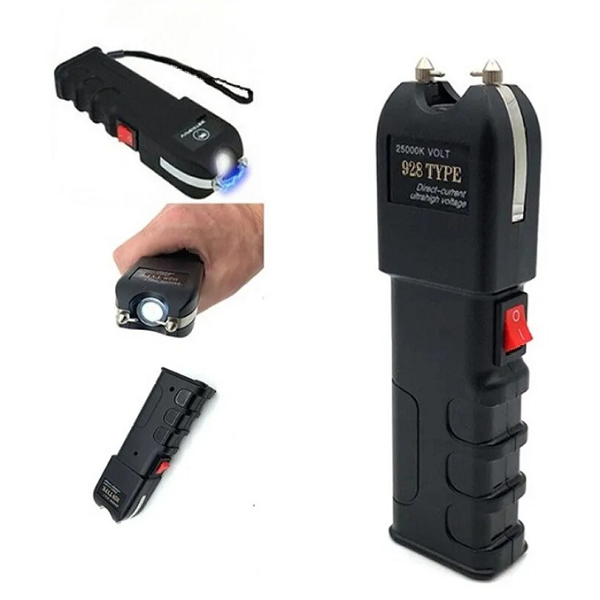 Electric Shock Flashlight Stun Gun High Voltage Rechargeable Battery Shocking Device Self Defense