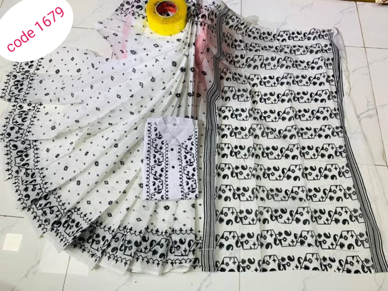 Half Silk saree & panjabi couple set code 1679