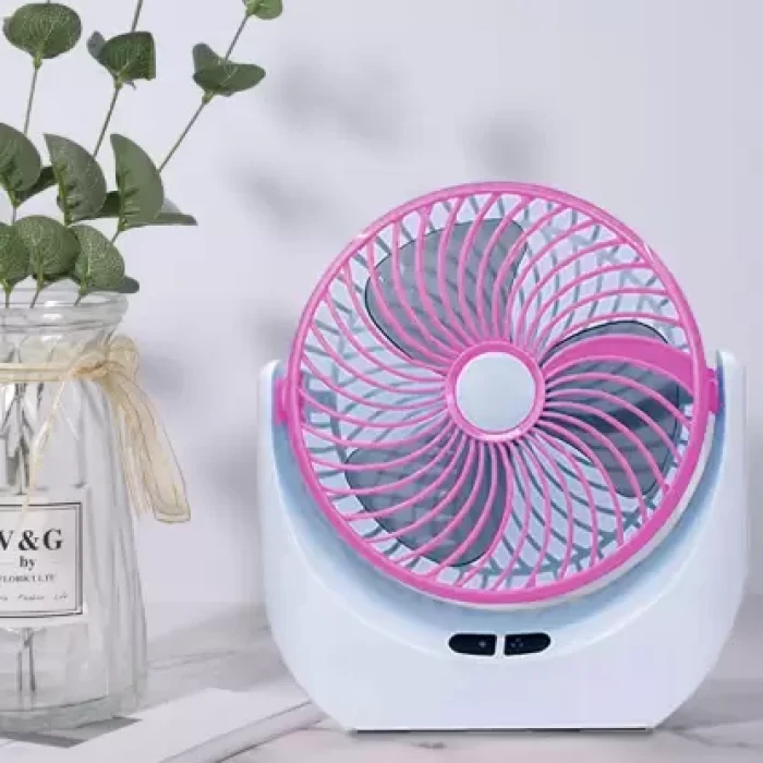 Lithium Rechargeable Mini Table Fan with LED Light JY