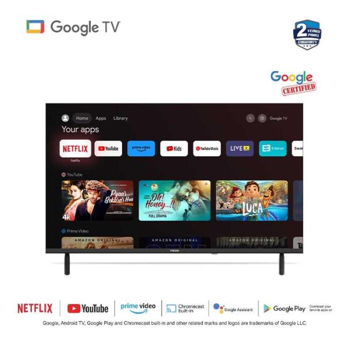 VISION 65" QLED TV Google Android 4K PQ1 Galaxy Pro
