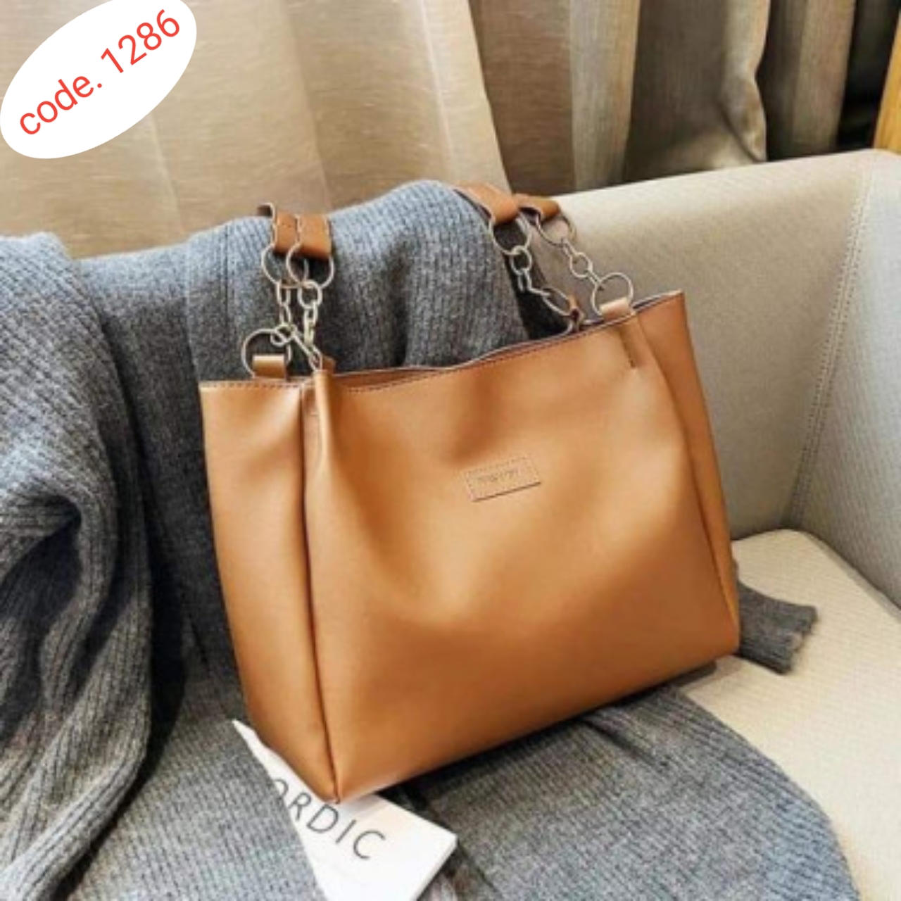 Signature Classic shoulder women's tote bag code. 1286