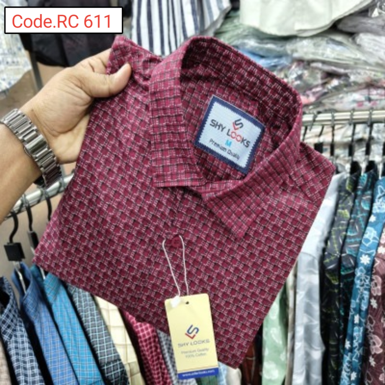 Cotton Check full sleeve Shirt code.RC 611