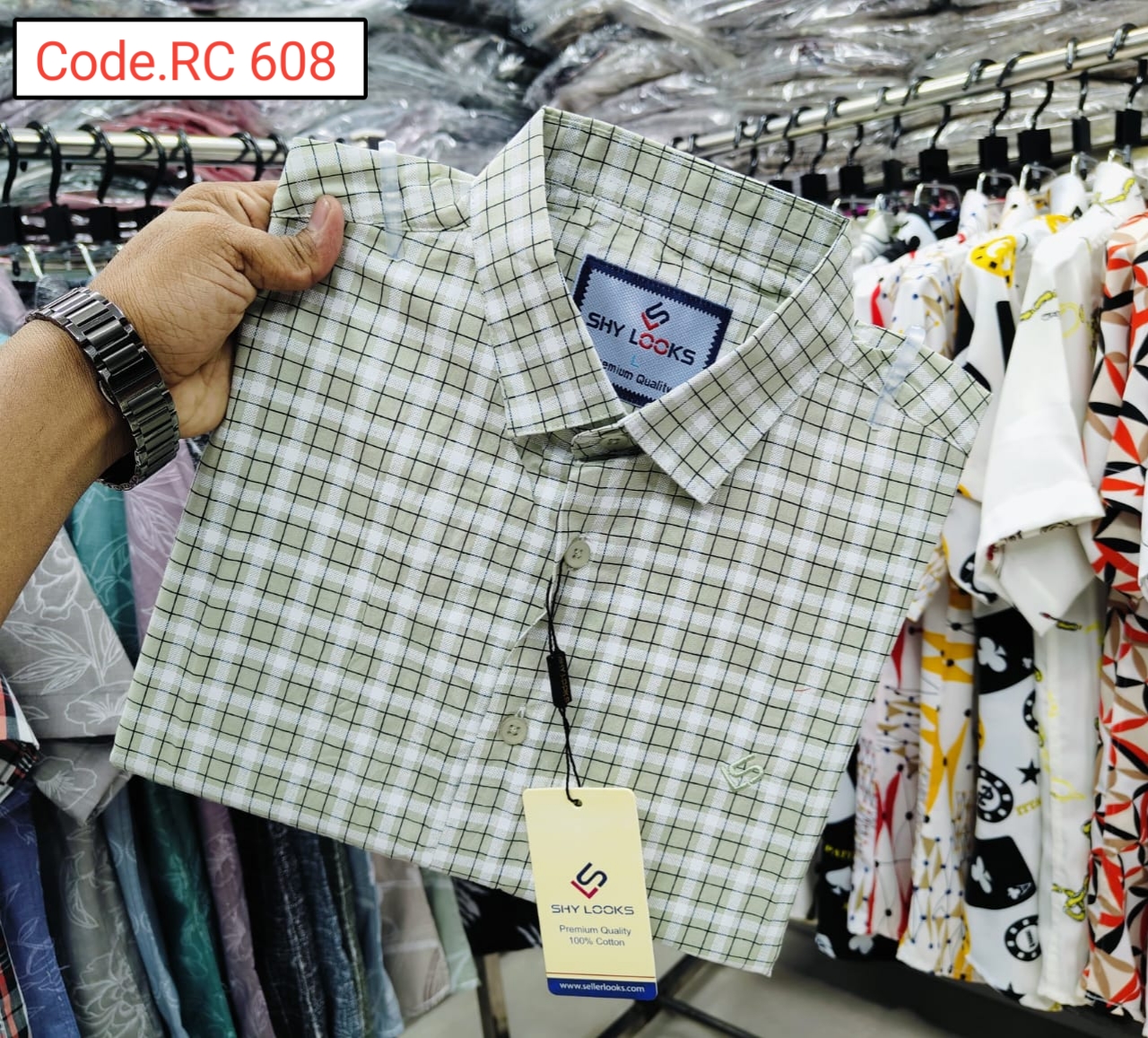Cotton Check full sleeve Shirt code.RC 608