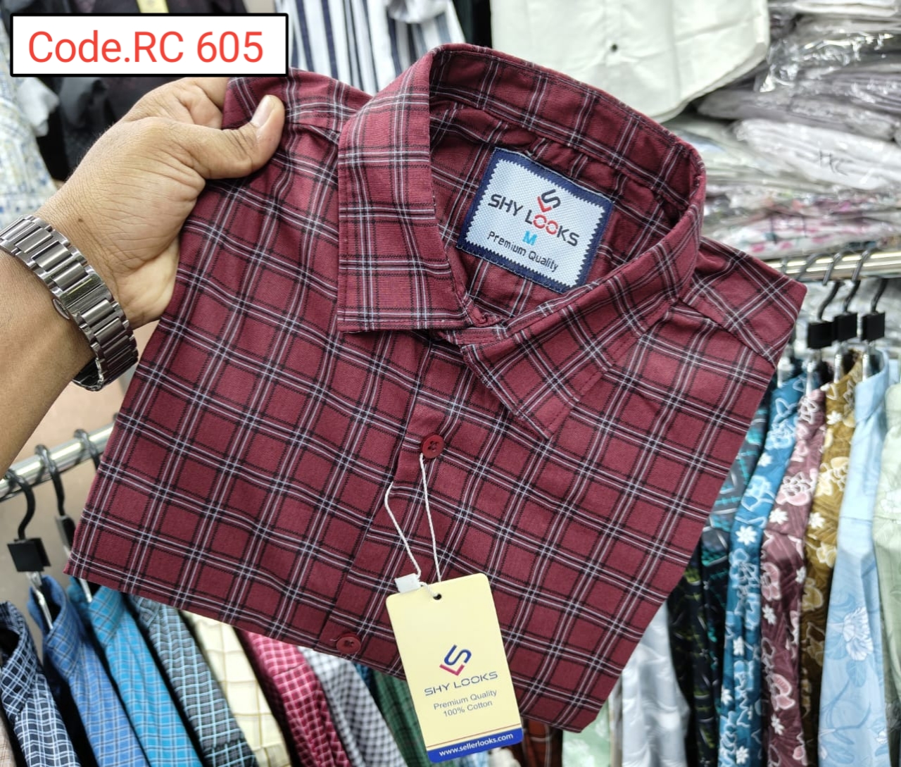 Cotton Check full sleeve Shirt code.RC 605