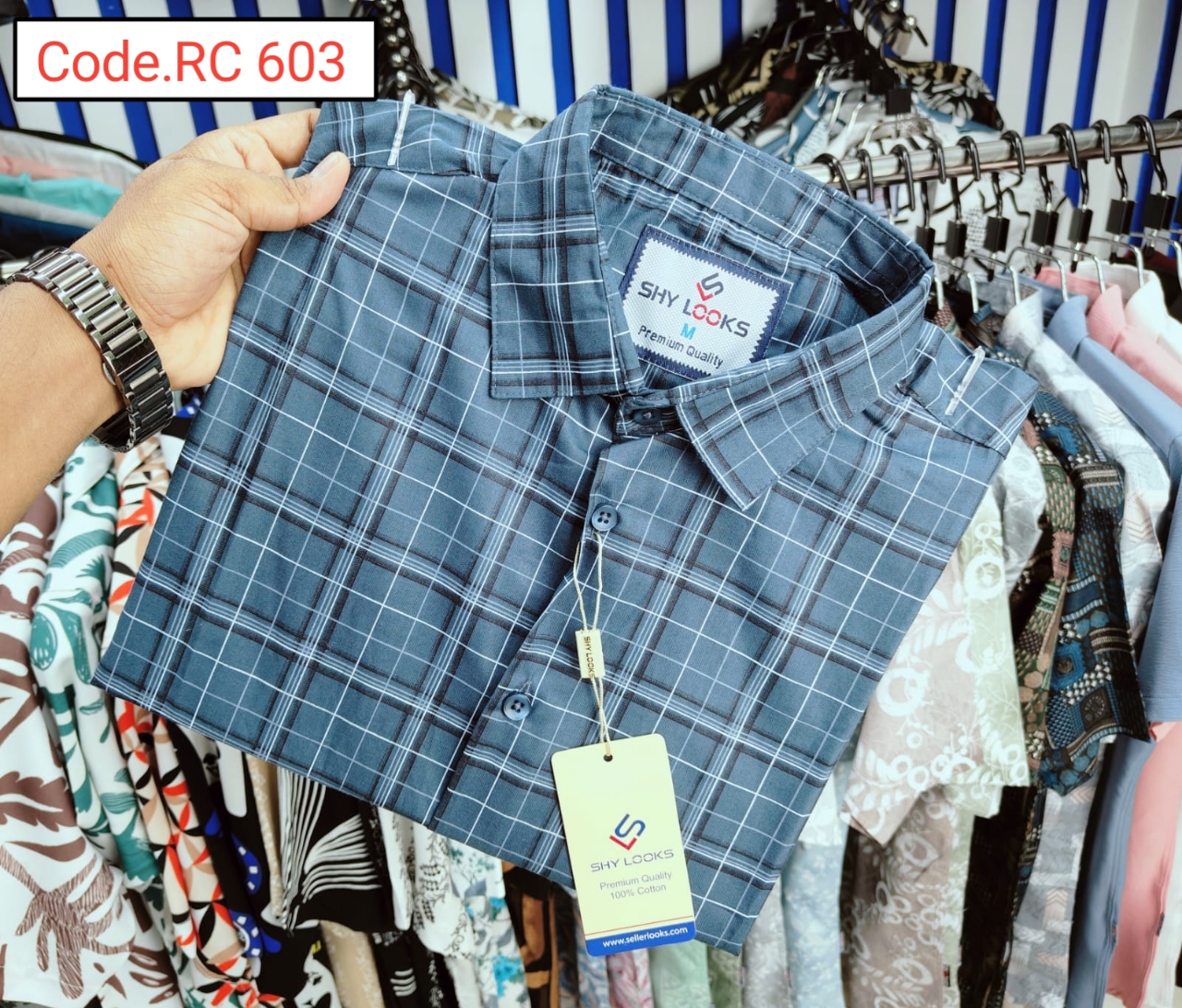 Cotton Check full sleeve Shirt code.RC 603